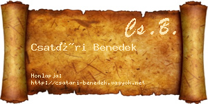 Csatári Benedek névjegykártya