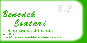benedek csatari business card