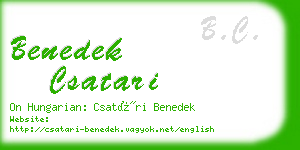benedek csatari business card